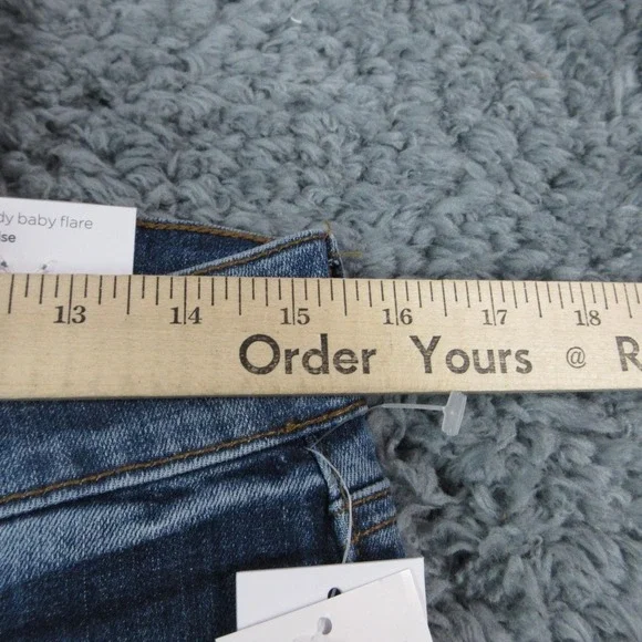 STS Blue Jeans Womens 29 Blue Mandy Baby Flare High Rise Fringe 31x31* NWT - Picture 3 of 16